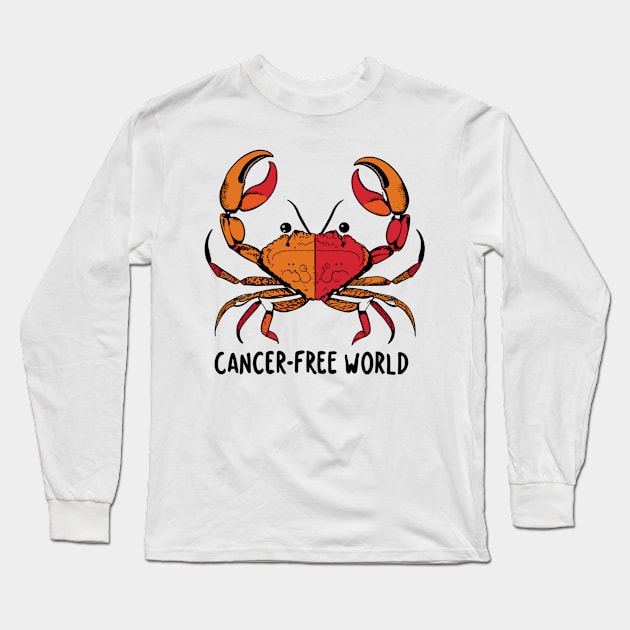 "Cancer-Free World" design Long Sleeve T-Shirt by WEARWORLD